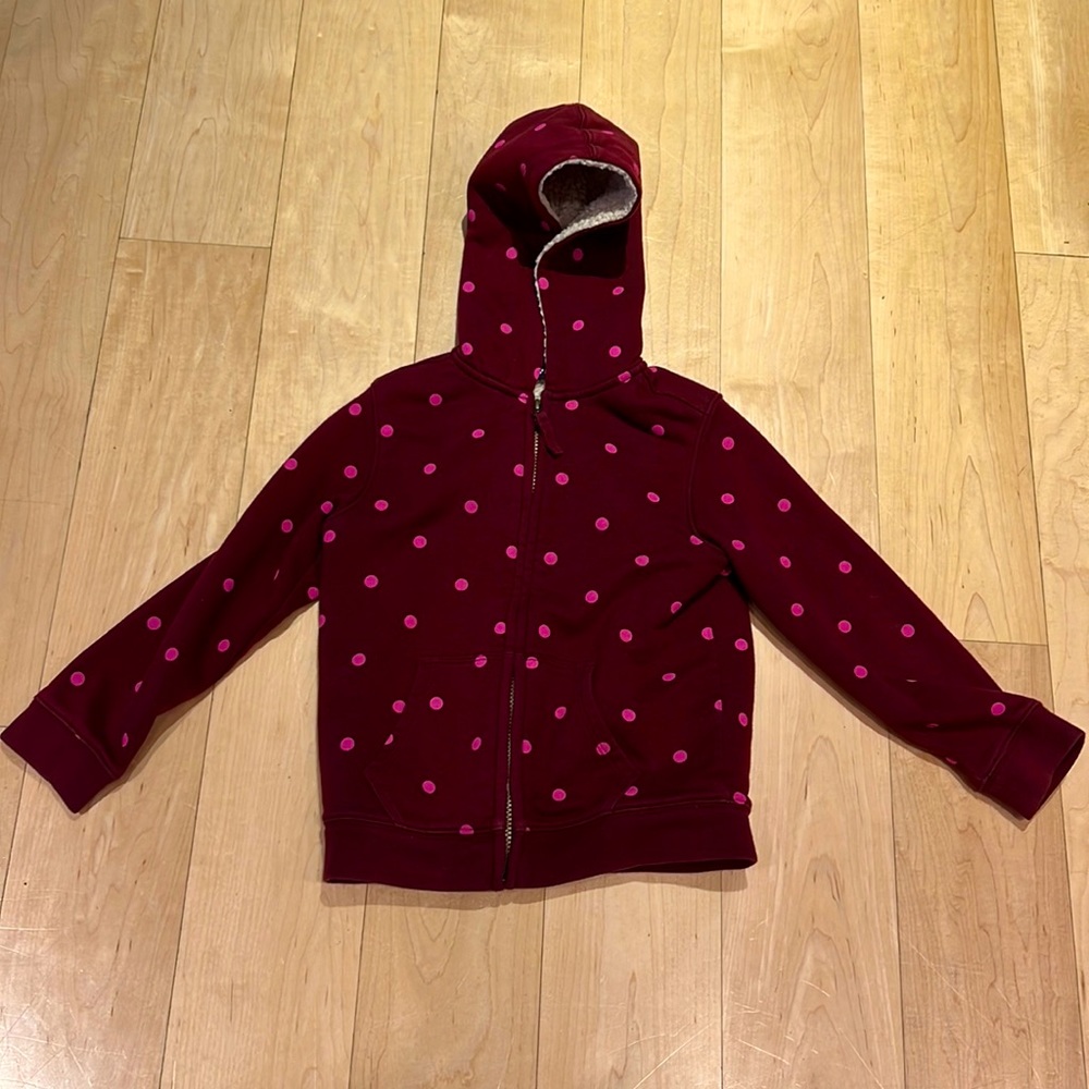 Land’s End Sherpa Lined Polka Dot Hoodie